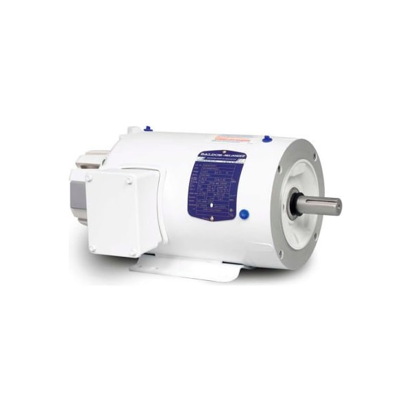 Baldor-Reliance Washdown Motor, 3 Phase, 3 HP, 1760 RPM, 230/460 Volts, TENV, 184TC FR
